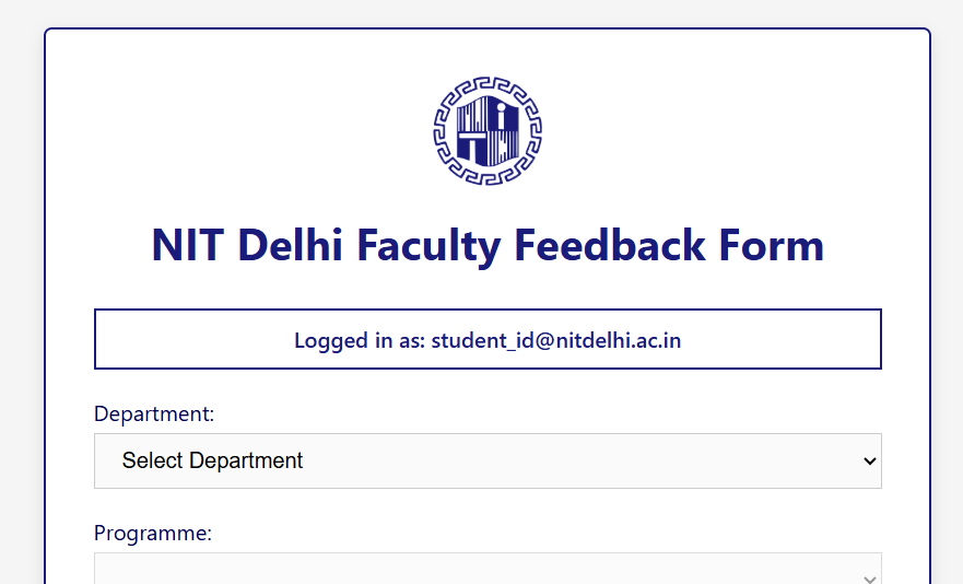 NIT Delhi Feedback System