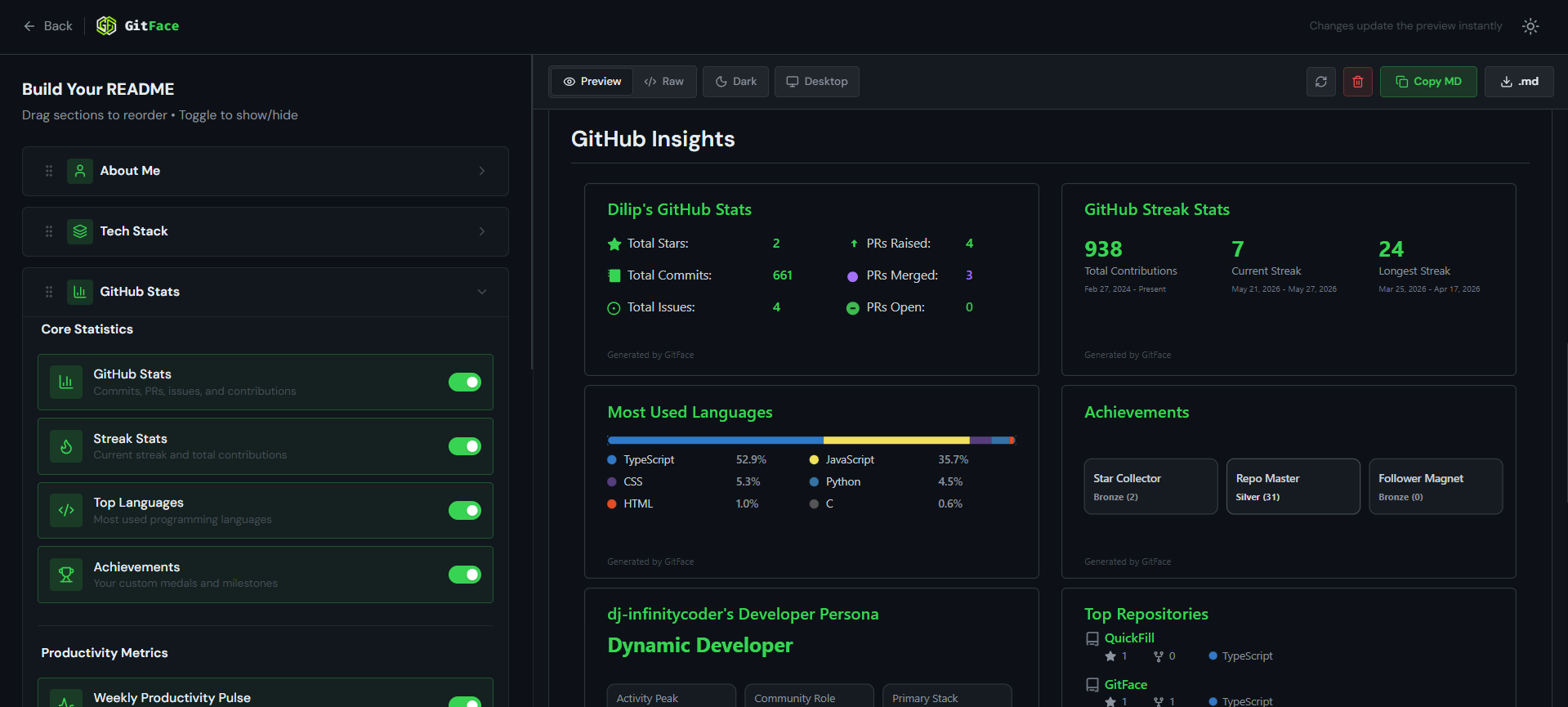 GitFace screenshot 3