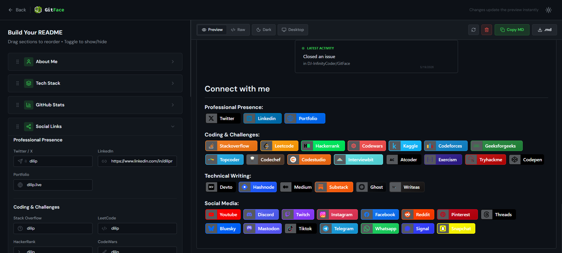 GitFace screenshot 4